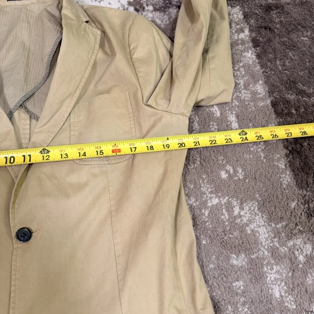 Stafford Sport Coat Mens 40L Slim Fit Unstructured‎ Khaki Blazer Casual Preppy